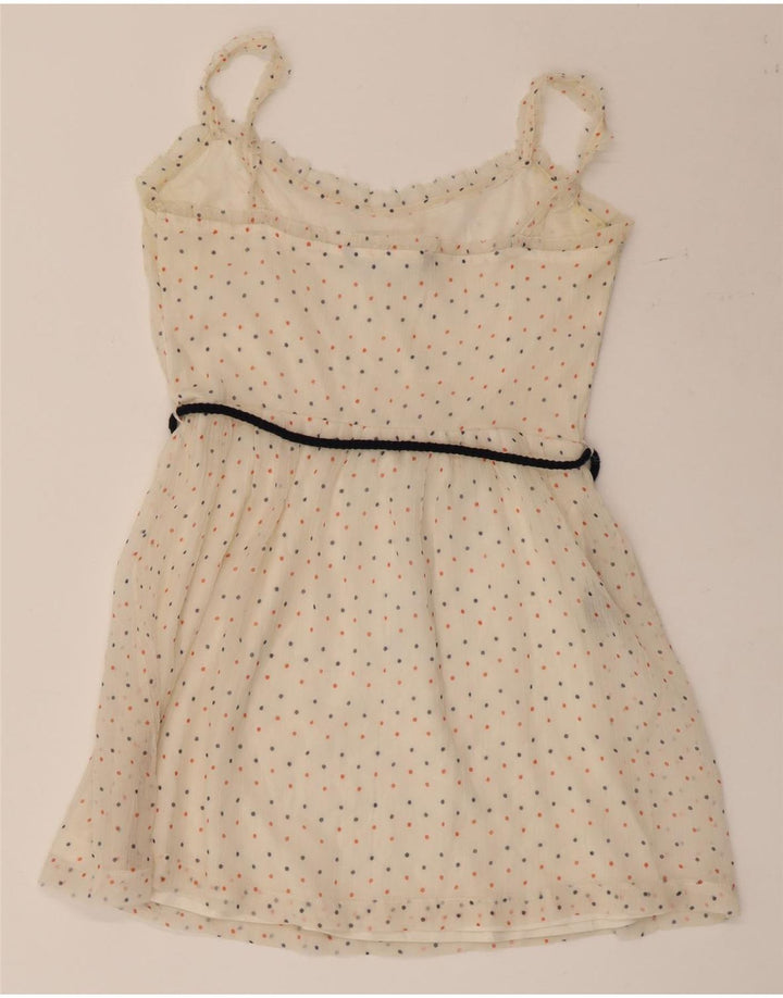 ZARA Mujer Vestido Corto De Verano ES 42 Medio Beige Manchado