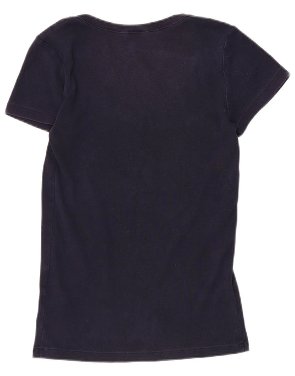 RALPH LAUREN Camiseta para mujer Top UK 8 Small Azul marino Algodón