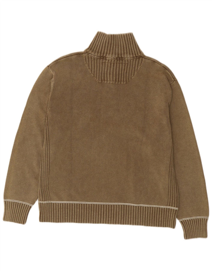 Camp David - Jersey para hombre con cremallera y cuello gráfico, talla 2XL, algodón marrón