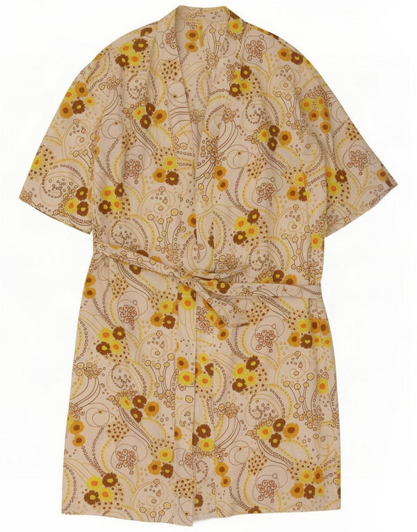 Vestido recto vintage para mujer UK 40 XL Off White Floral