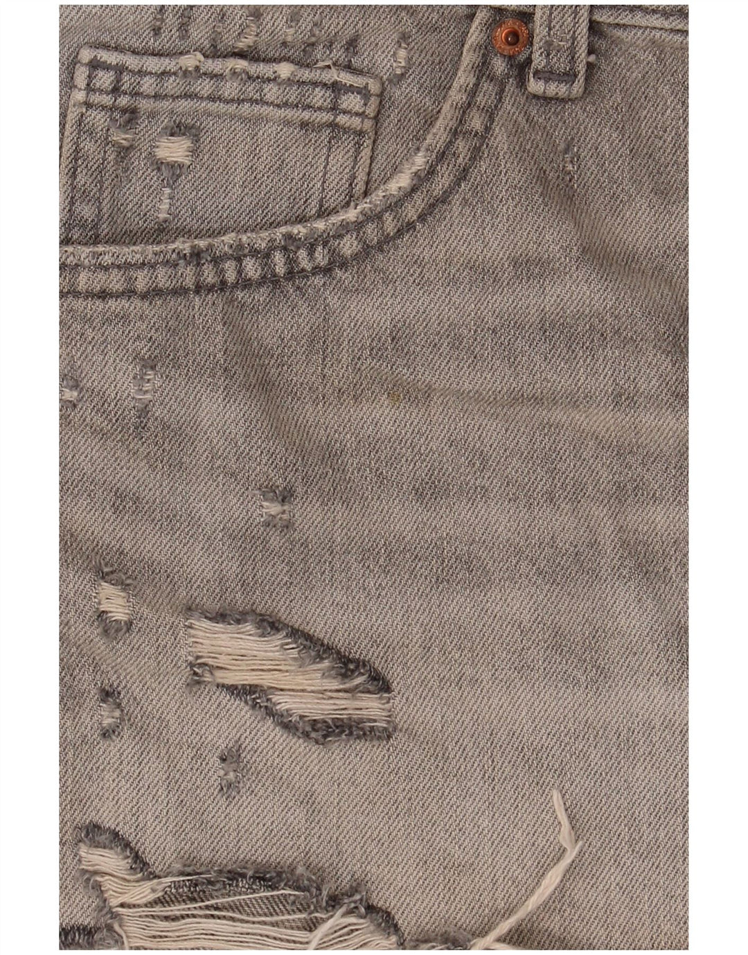 Zara Pantalones cortos desgastados de mezclilla para mujer EU 40 Medium W30 Algodón gris
