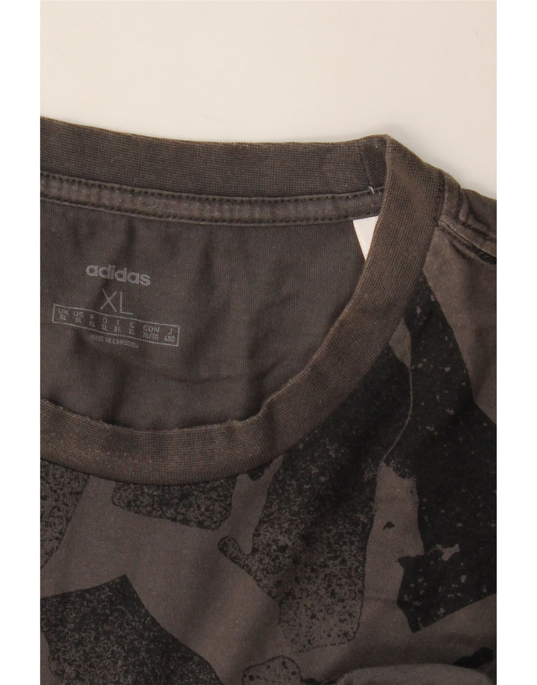 ADIDAS Camiseta con estampado abstracto para hombre Top XL Gris