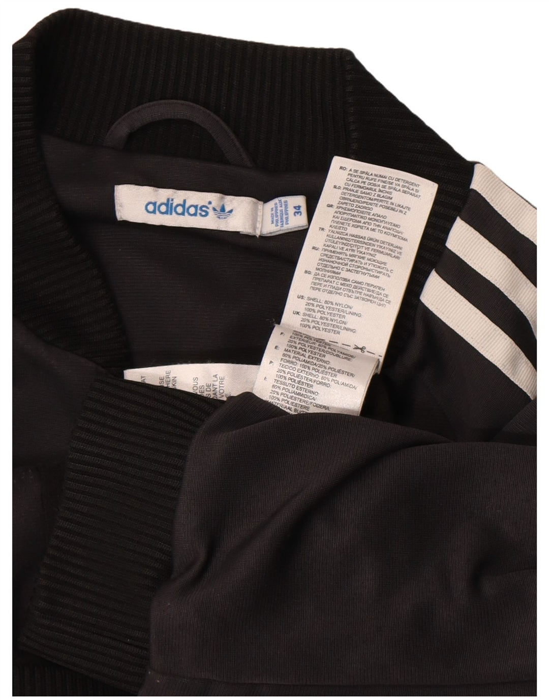 Adidas Chaqueta de chándal para mujer EU 34 XS Nylon negro