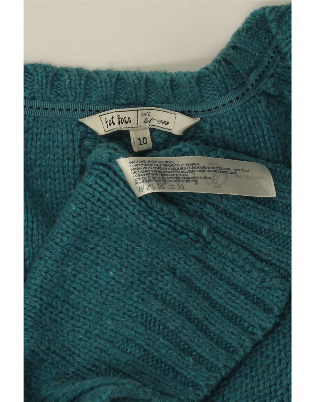 Cárdigan extragrande para mujer Fat Face UK 10 Small Blue Cotton