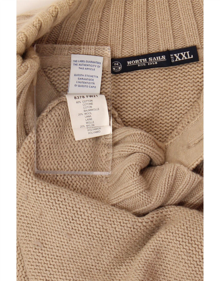 NORTH SAILS Jersey con cuello y botones para hombre 2XL Lana beige