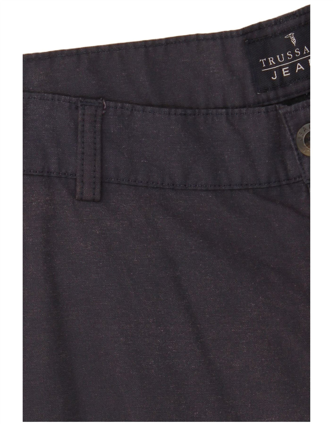TRUSSARDI Pantalón chino recto para hombre IT 52 XL W36 L34 Azul marino Algodón