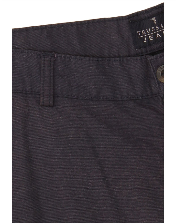 TRUSSARDI Pantalón chino recto para hombre IT 52 XL W36 L34 Azul marino Algodón