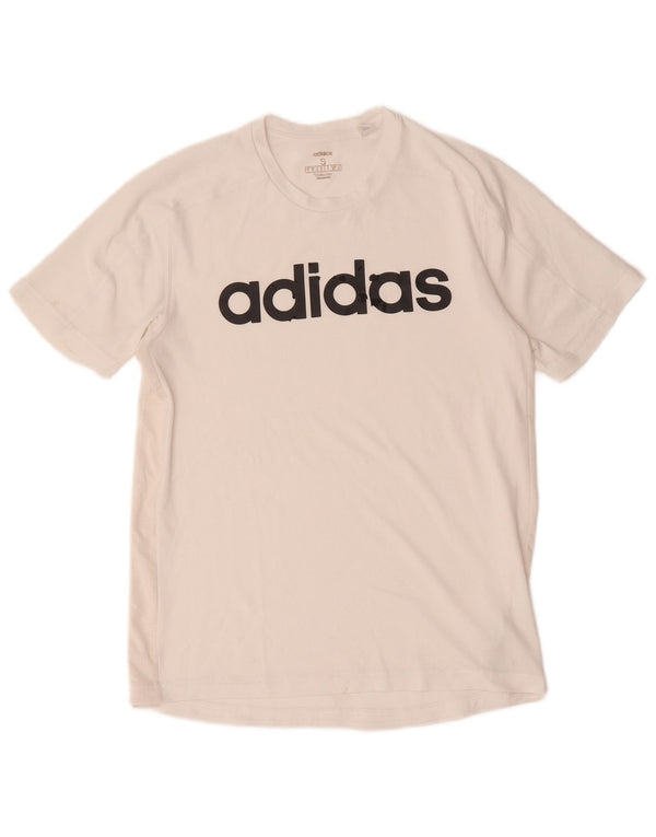 Adidas Mens Climacool Graphic Camiseta Top Pequeño Poliéster Blanco