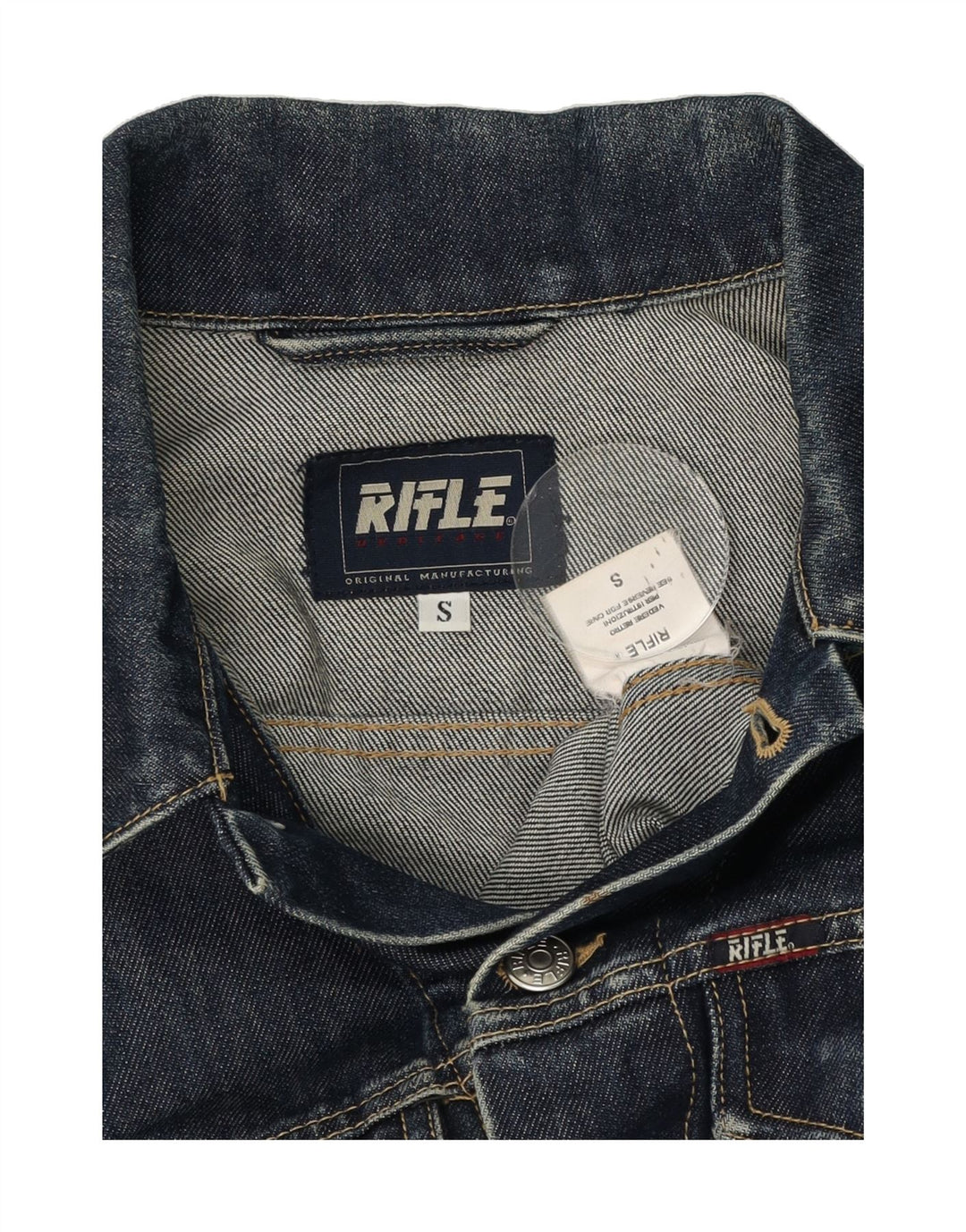 RIFLE Womens Denim Jacket UK 10 Small Blue Cotton Vintage Rifle and Second-Hand Rifle from Messina Hembry 