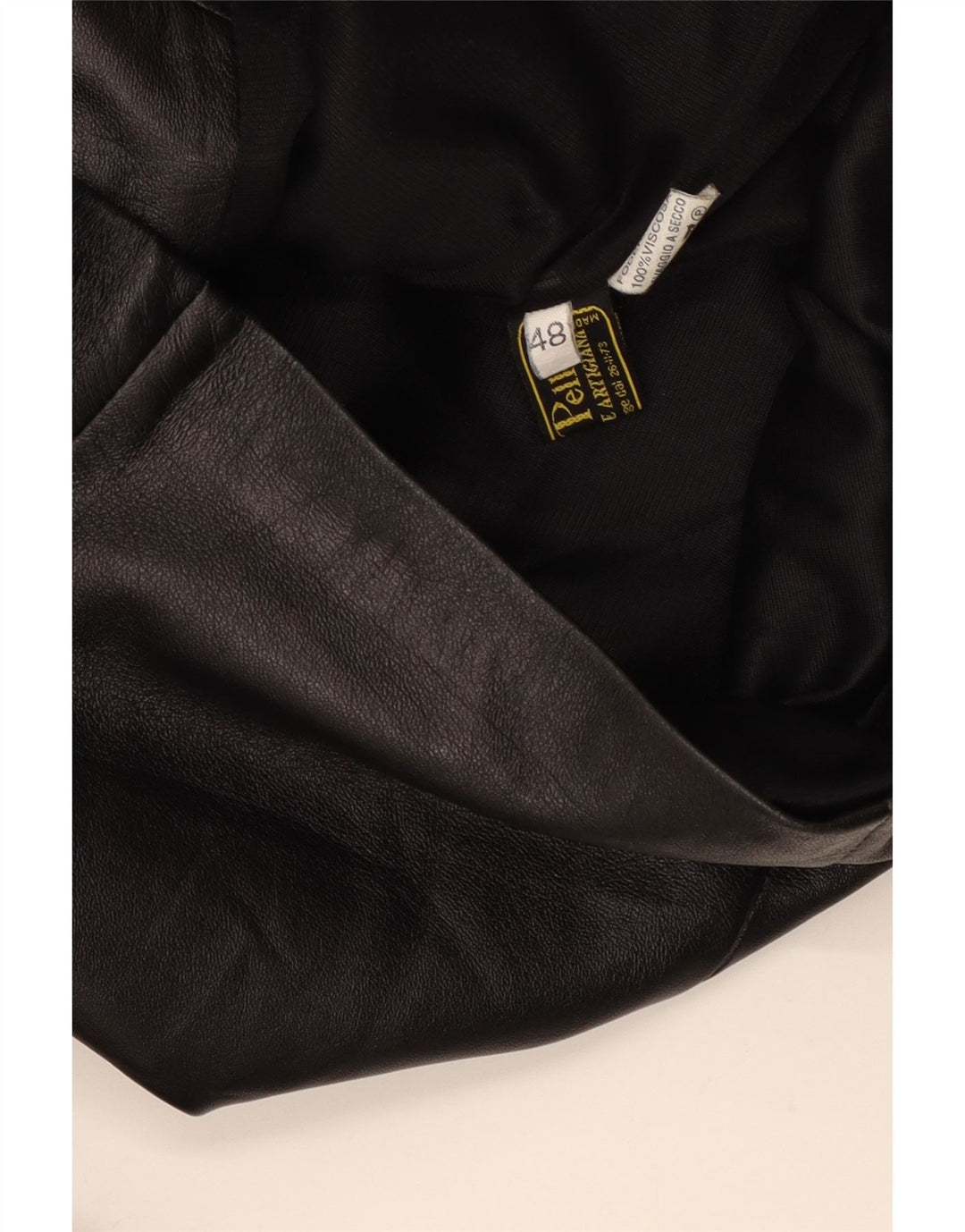 Vintage mujer 3 botones cuero Blazer chaqueta IT 48 XL cuero negro