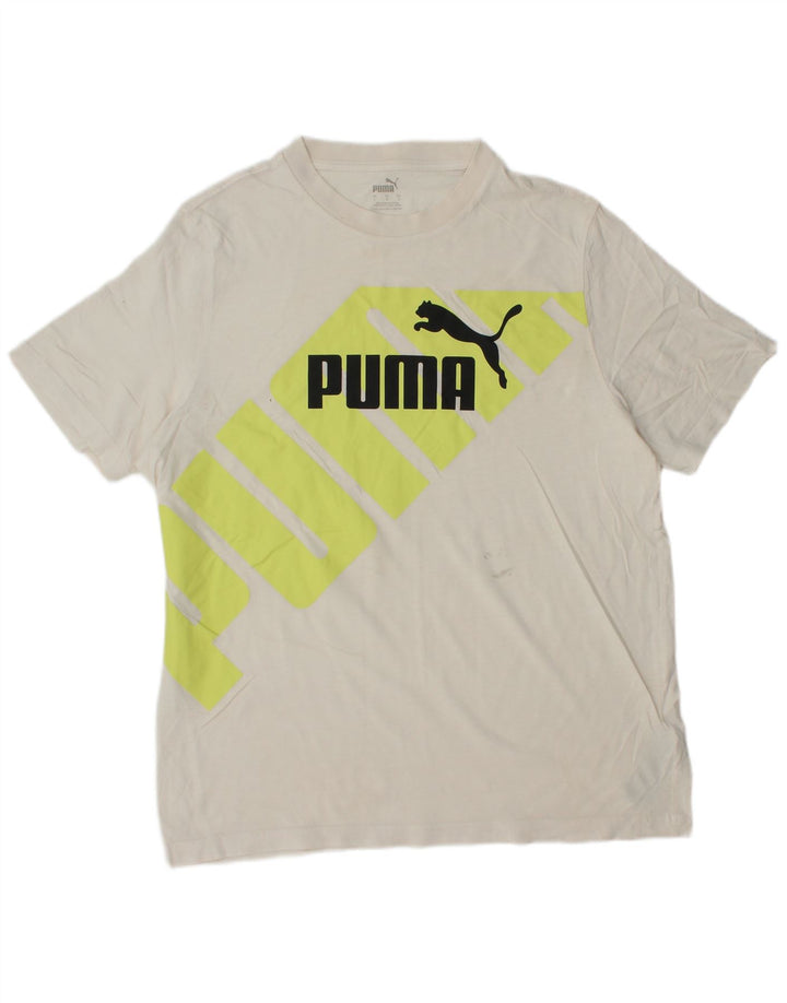 PUMA Camiseta gráfica para hombre Top grande blanco