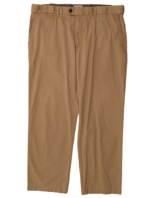 Marks & Spencer Pantalón de traje de corte regular para hombre W38 L29 Algodón beige