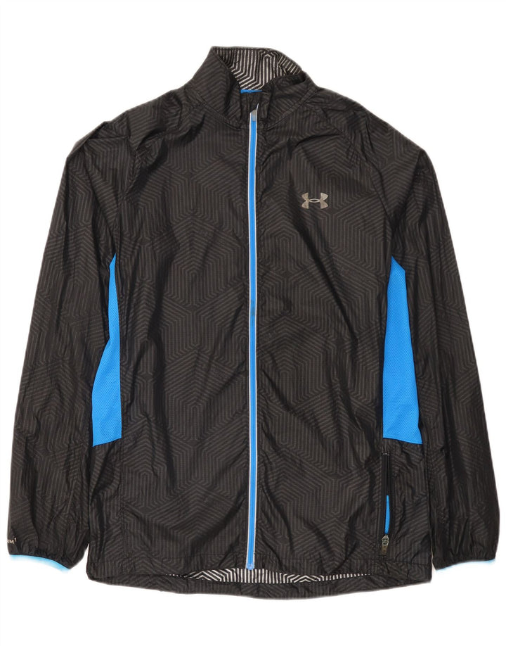 Under Armour Chaqueta impermeable para hombre UK 38 Medium Negro Colorblock Nylon