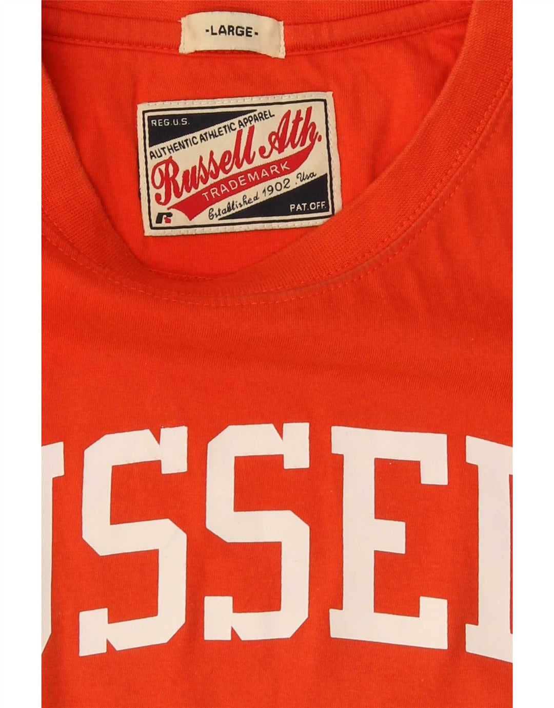 Russell Athletic - Camiseta gráfica para hombre, talla grande, color naranja