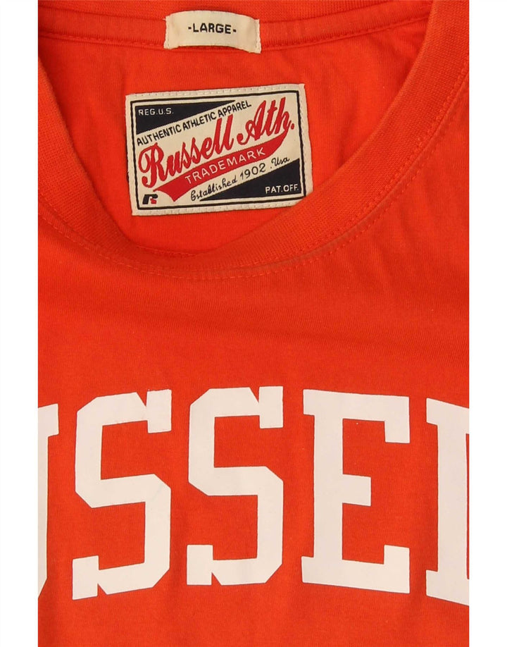 Russell Athletic - Camiseta gráfica para hombre, talla grande, color naranja