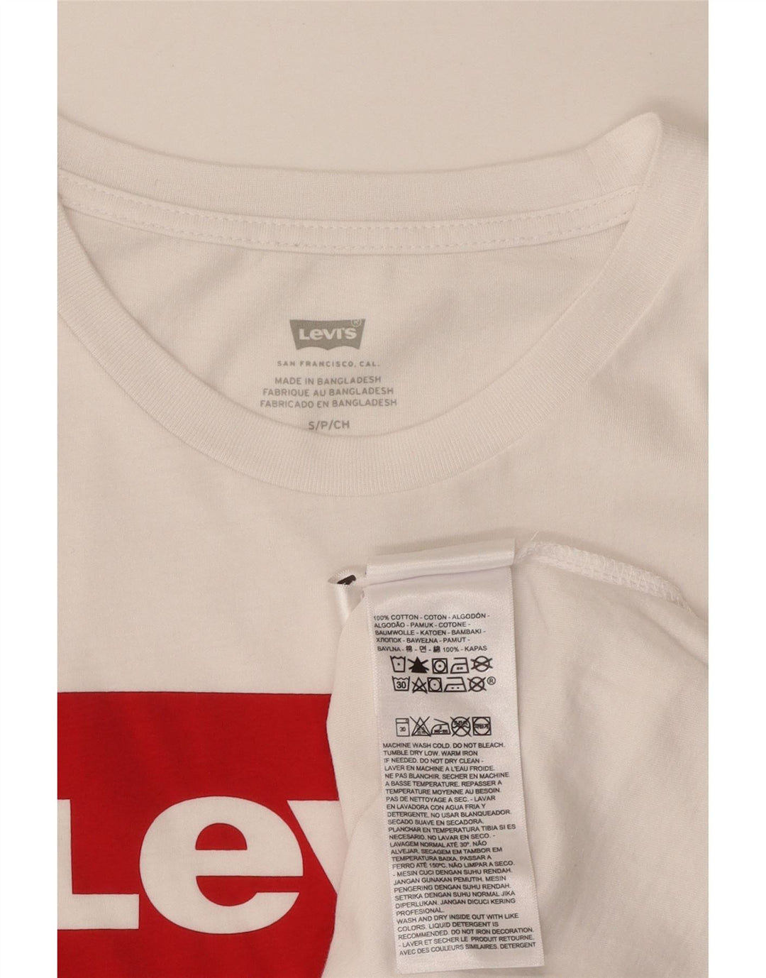LEVI'S Camiseta gráfica para mujer Top UK 10 Small White Cotton