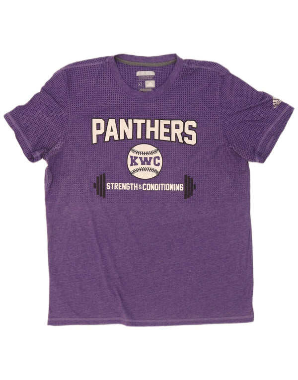 Adidas Hombre Panthers Graphic Camiseta Top XL Poliéster Púrpura