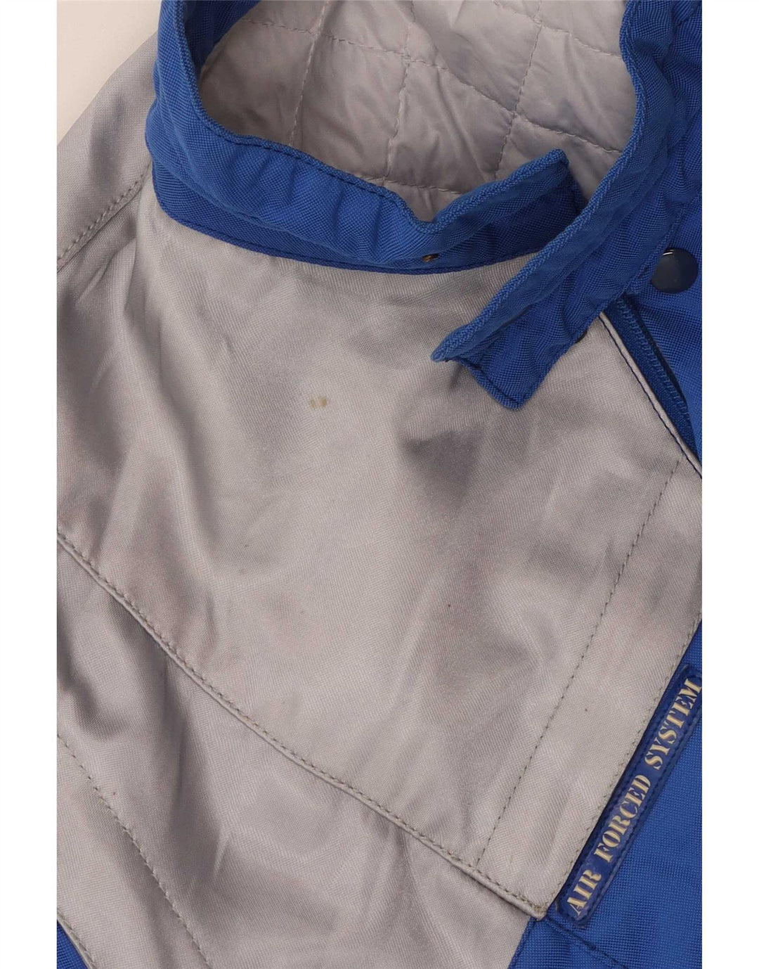Clover Mens Graphic Racer Jacket UK 40 Large Azul Colorblock Poliamida
