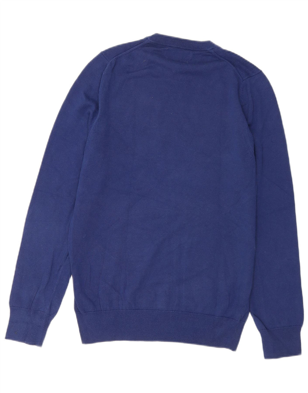 Marks & Spencer Jersey con cuello redondo para hombre, talla pequeña, algodón azul