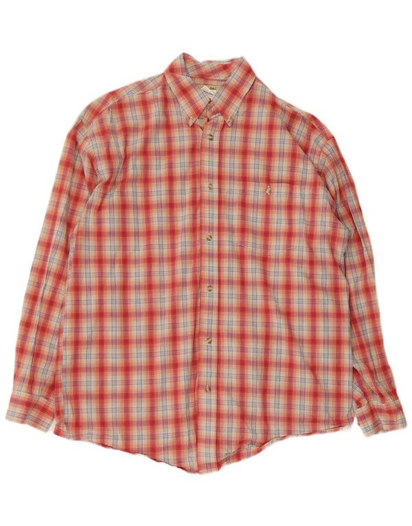Wrangler Camisa De Hombre Grande A Cuadros Rojos De Algodón