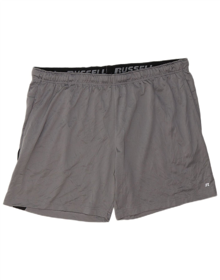RUSSELL ATHLETIC Pantalones cortos deportivos para hombre 3XL Gris Colorblock Poliéster