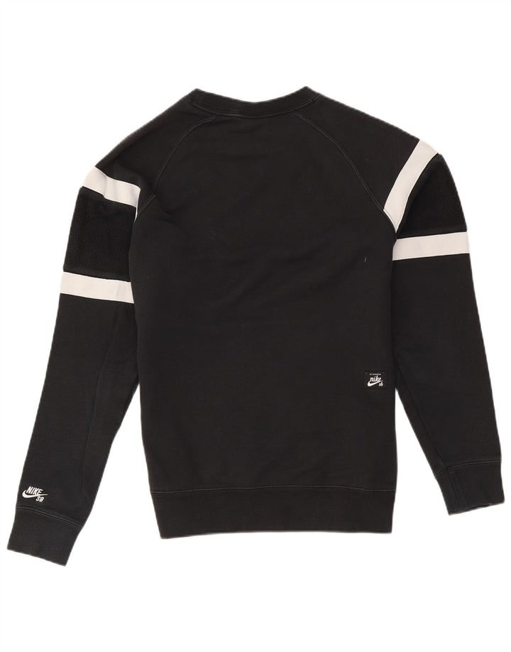 Nike - Sudadera tipo jersey para hombre, talla pequeña, algodón color block negro