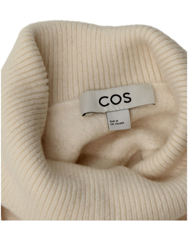 Cos - Jersey extragrande con cuello vuelto para mujer, talla 14, lana blanca mediana