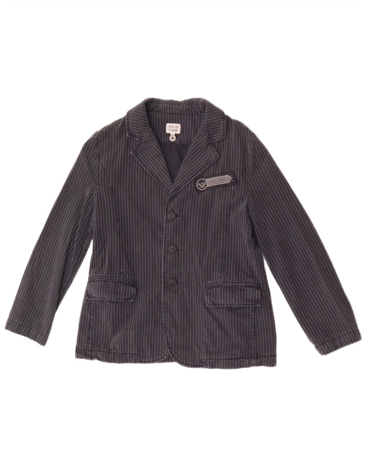 Armani Junior Chaqueta tipo blazer de 3 botones para niño 9-10 años Azul marino a rayas