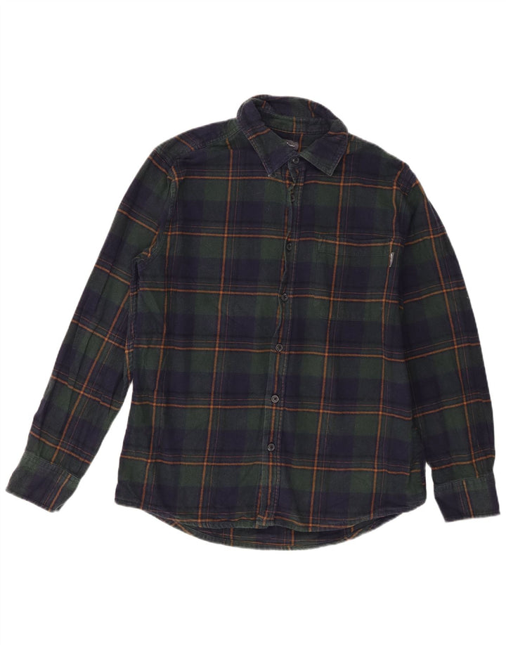 Eddie Bauer Camisa de franela para hombre Algodón a cuadros azul marino mediano
