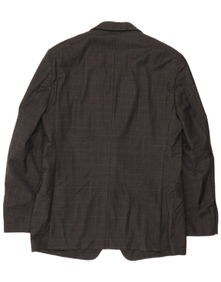 Tommy Hilfiger Chaqueta tipo blazer de 2 botones para hombre UK 40 Large Grey Check Wool