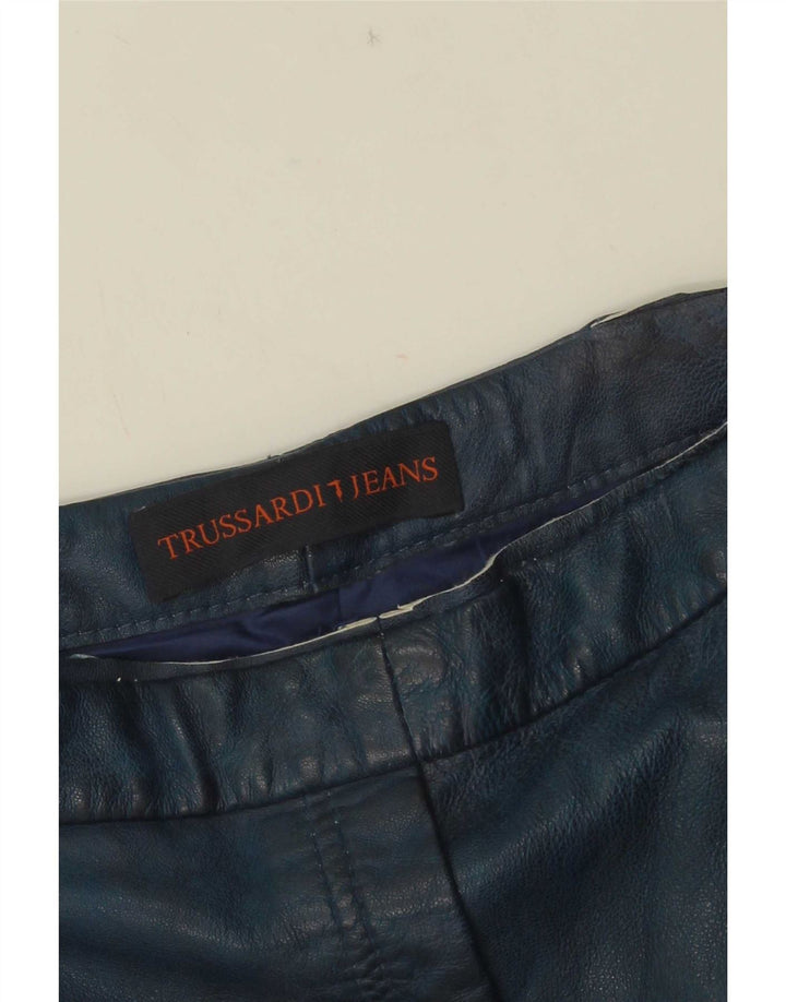 Shorts De Cuero Mujer Trussardi W30 Medium Azul Marino