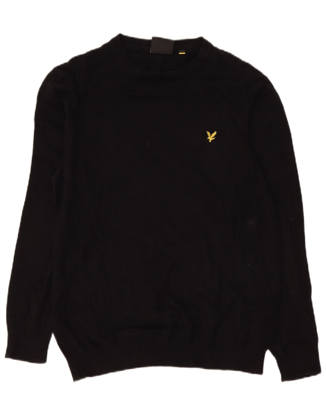 Lyle & Scott Jersey de cuello redondo para hombre de algodón negro mediano