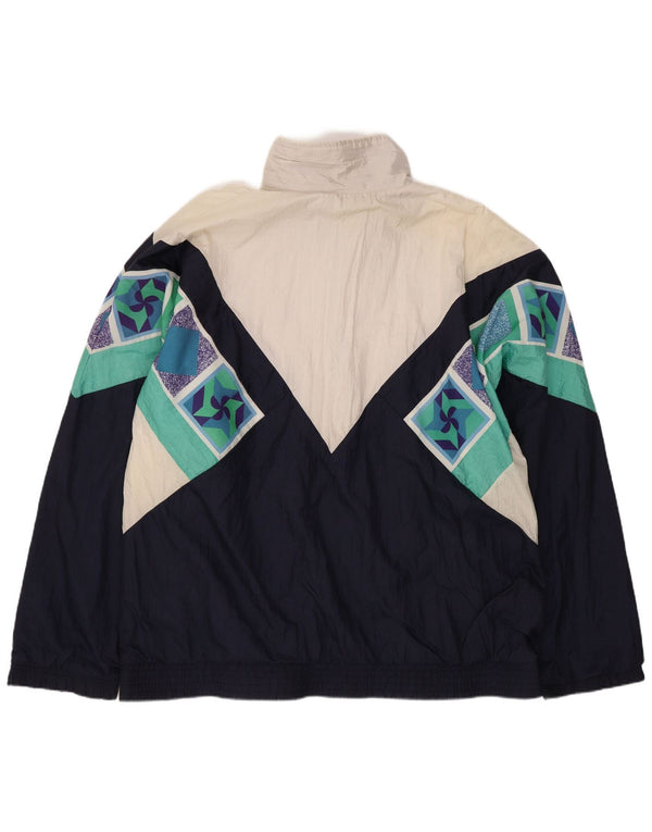 Sergio Tacchini Chaqueta superior de chándal para hombre IT 52 Grande Azul marino Geométrico