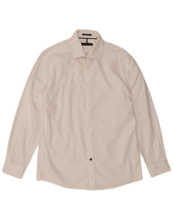 Tommy Hilfiger Camisa Slim Fit para Hombre Talla 15 1/2 Mediana Algodón Blanco