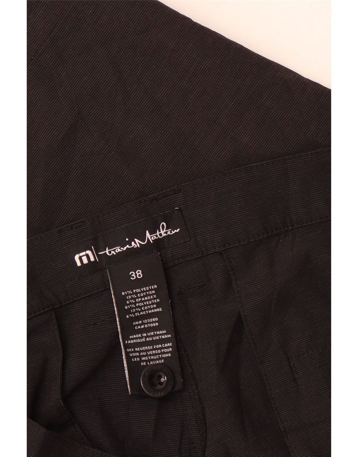 Travis Mathew Pantalones cortos chinos para hombre W38 XL Poliéster a rayas negras
