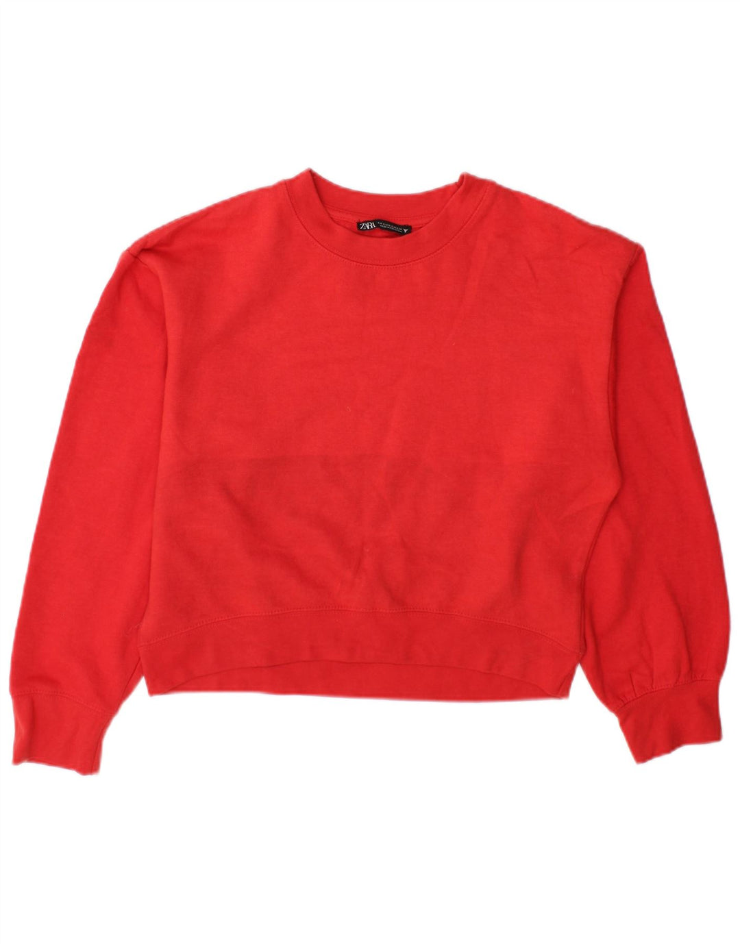 Zara Mujer Sudadera De Gran Tamaño Jersey UK 10 Pequeño Poliéster Rojo