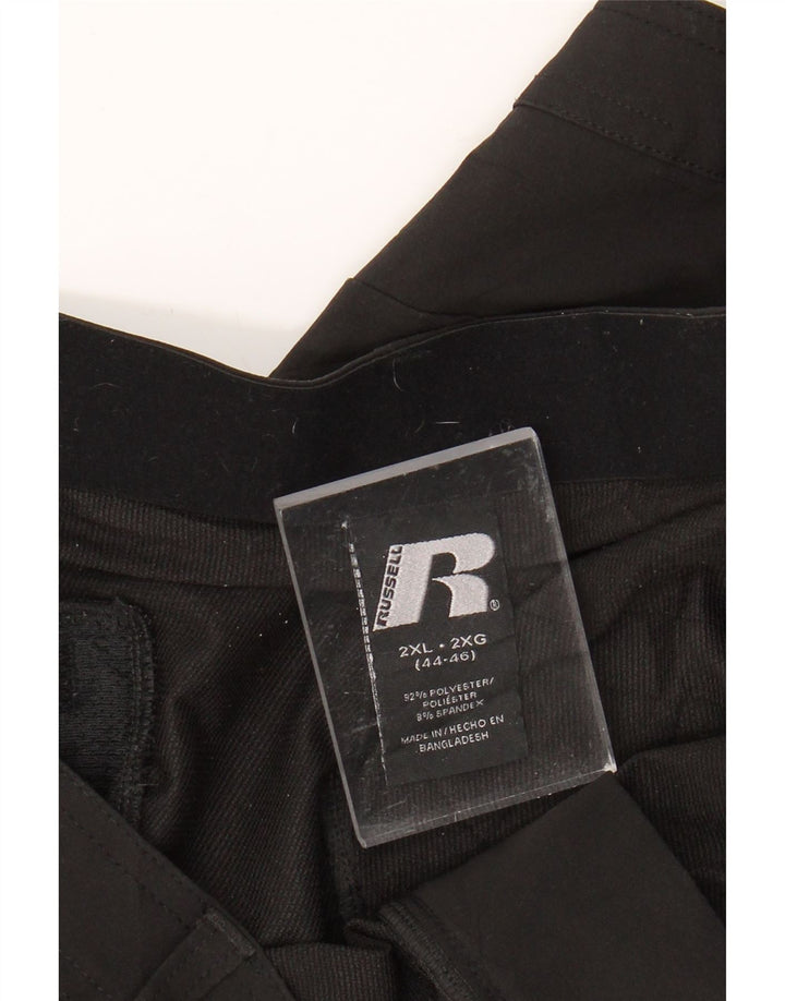 RUSSELL ATHLETIC Pantalones cargo ajustados para mujer 2XL W32 L30 Poliéster negro
