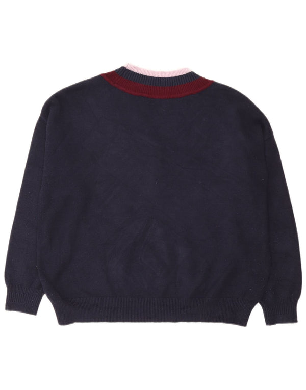 Marks & Spencer Suéter con Cuello en V para Mujer UK 46 Grande Azul Marino