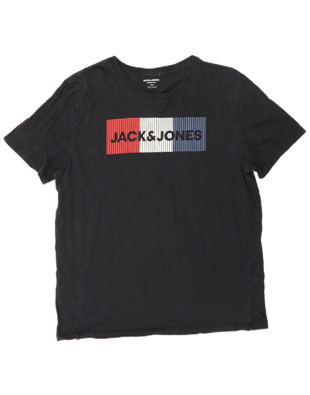 Jack & Jones Camiseta gráfica para hombre Top 2XL Algodón negro