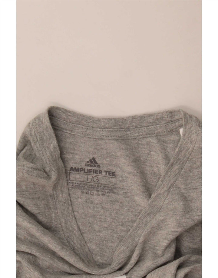 Adidas - Camiseta gráfica para hombre, talla grande, gris