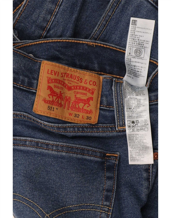 Levi's Hombre 511 Slim Jeans W32 L30 Algodón Azul