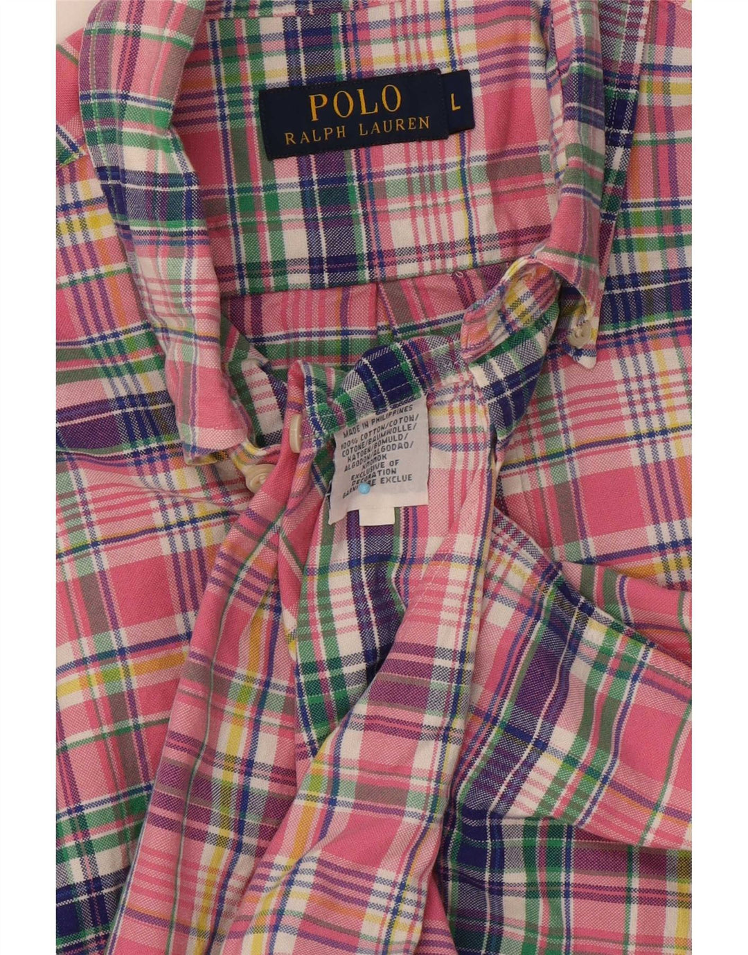 Camisa Polo Ralph Lauren para hombre de algodón a cuadros rosas grandes