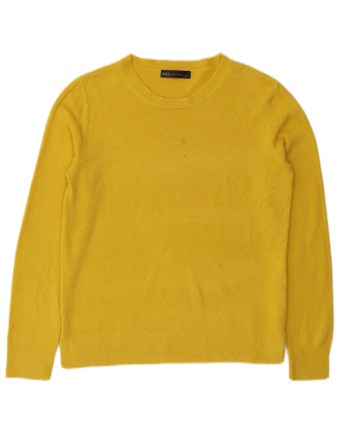 Marks & Spencer - Jersey de cuello redondo para mujer, talla 40, color amarillo mediano