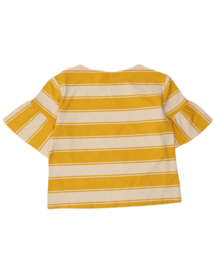 Marks & Spencer Top corto para mujer UK 44 Algodón a rayas amarillo grande