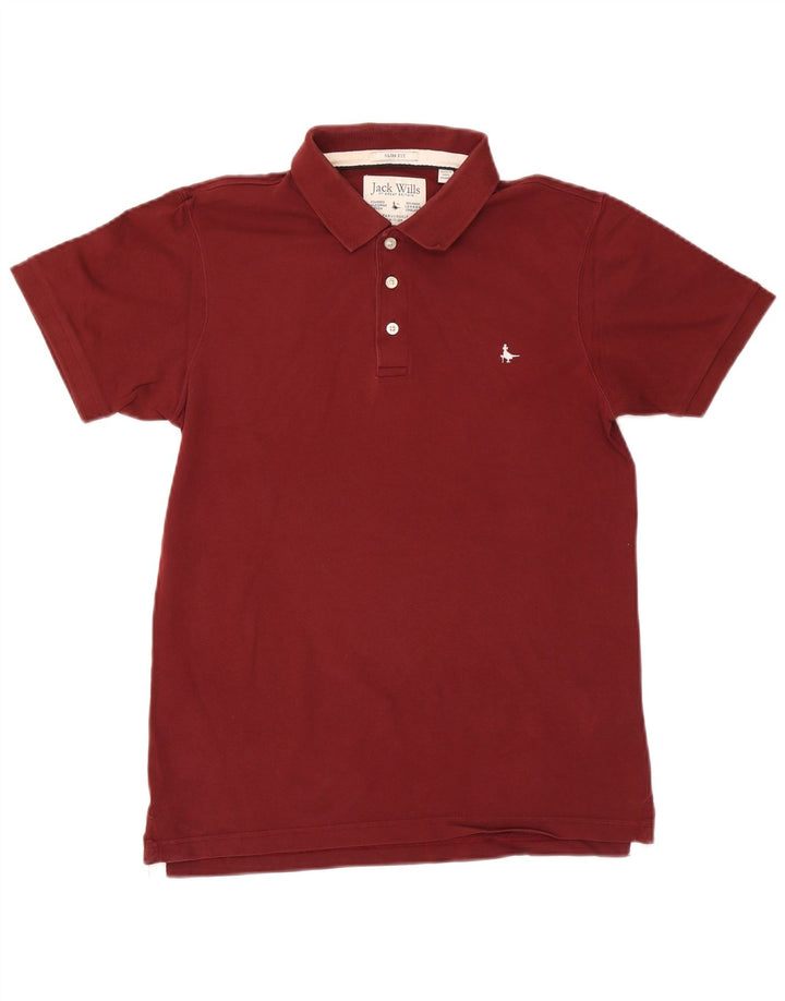 JACK WILLS Polo Slim Fit para Hombre Algodón Granate Medio