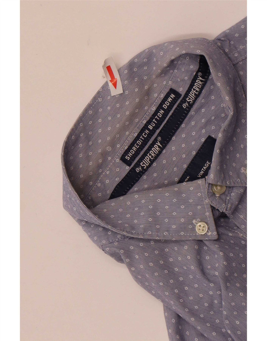Camisa Superdry Hombre Azul Medio Algodón Geométrico