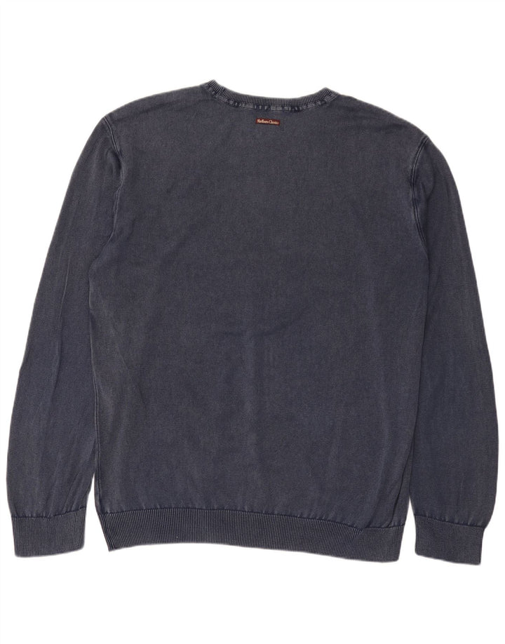 Marlboro Classics - Jersey de cuello redondo para hombre, talla 3XL, color azul marino