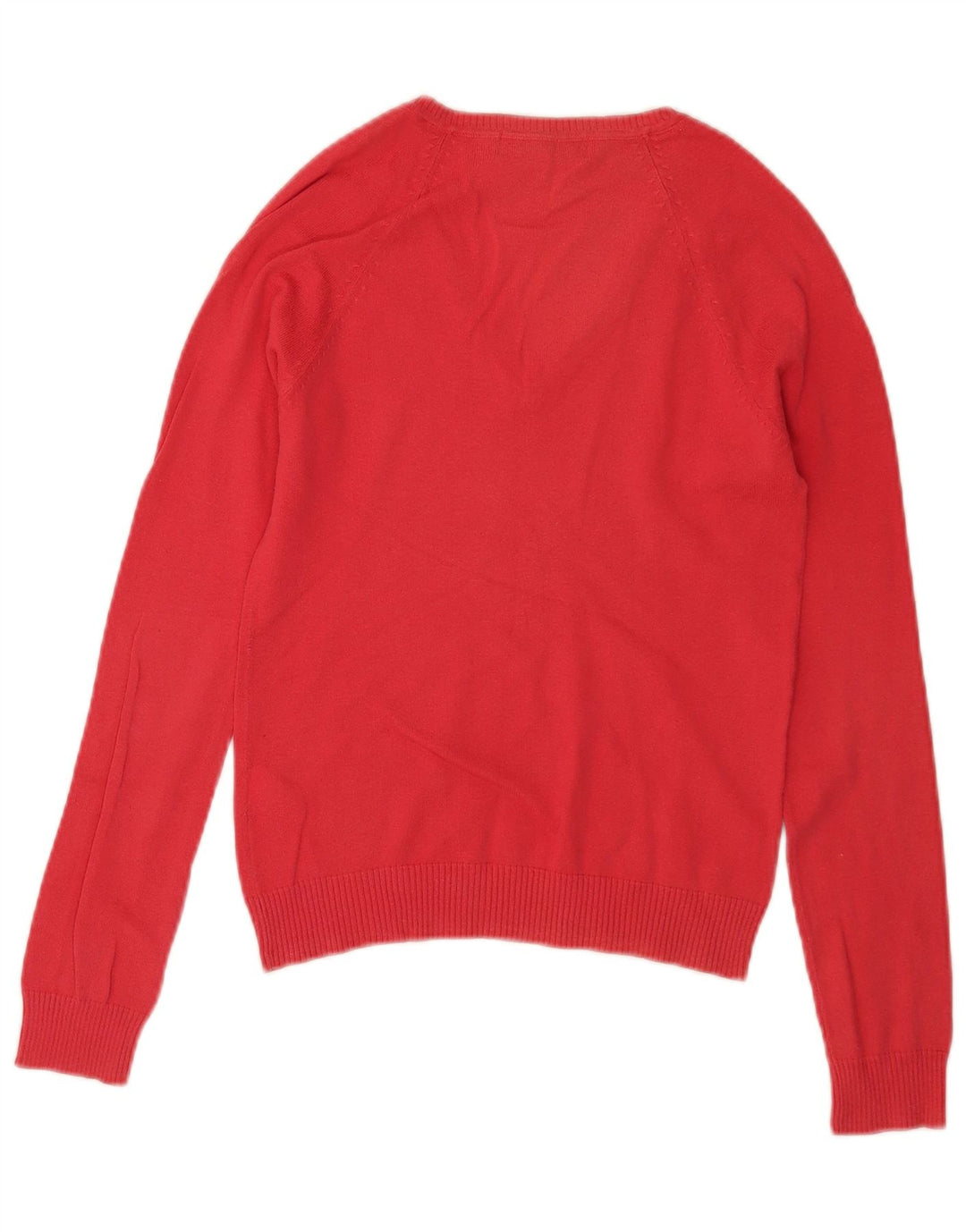Zara - Jersey con cuello en V para mujer, talla 12, algodón rojo mediano