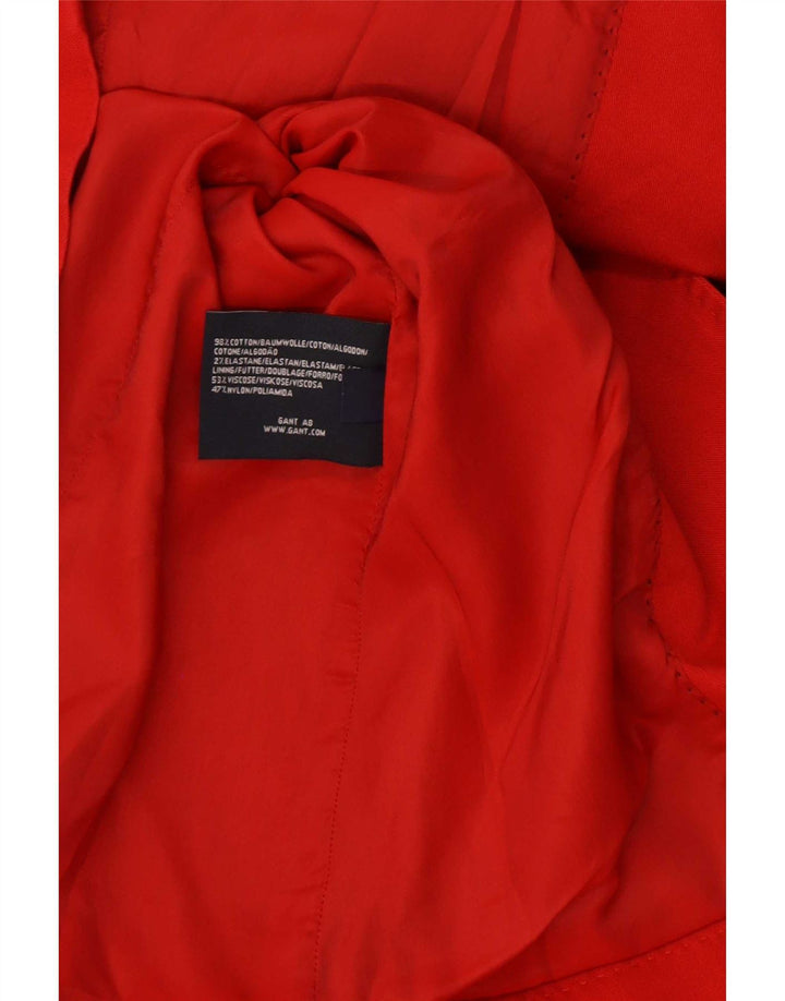 Gant Chaqueta Blazer para Mujer Reino Unido 12 Algodón Rojo Mediano