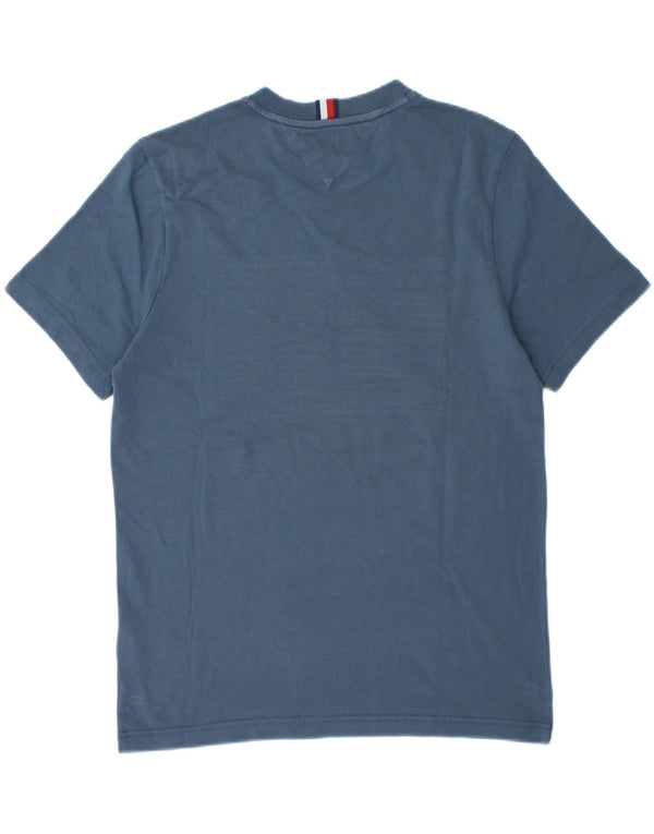 Tommy Hilfiger Camiseta con gráfico de ajuste regular para hombre Top pequeño de algodón azul